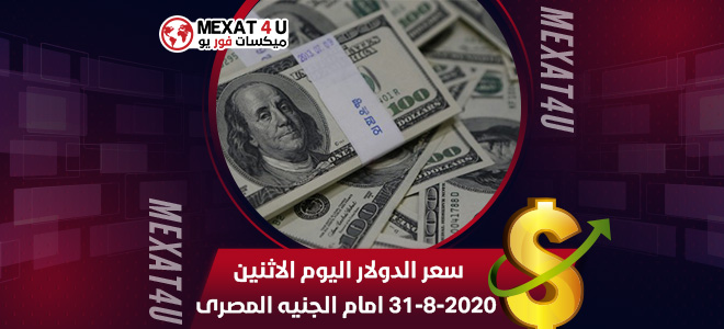 سعر الدولار اليوم الاثنين 31-8-2020 امام الجنيه المصرى