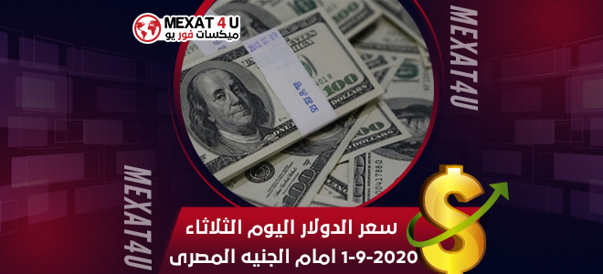 سعر الدولار اليوم الثلاثاء 1-9-2020 امام الجنيه المصرى