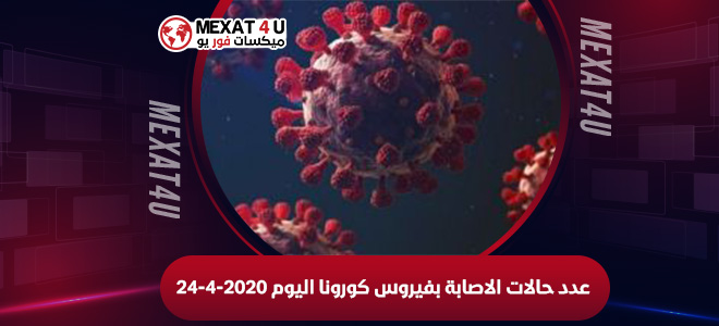 عدد حالات الاصابة بفيروس كورونا اليوم 24-4-2020